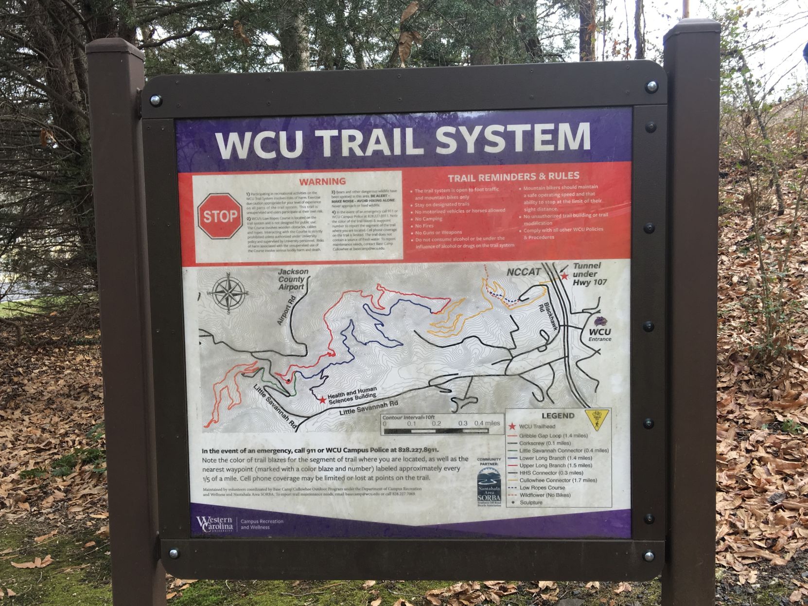 WCU Trail system map
